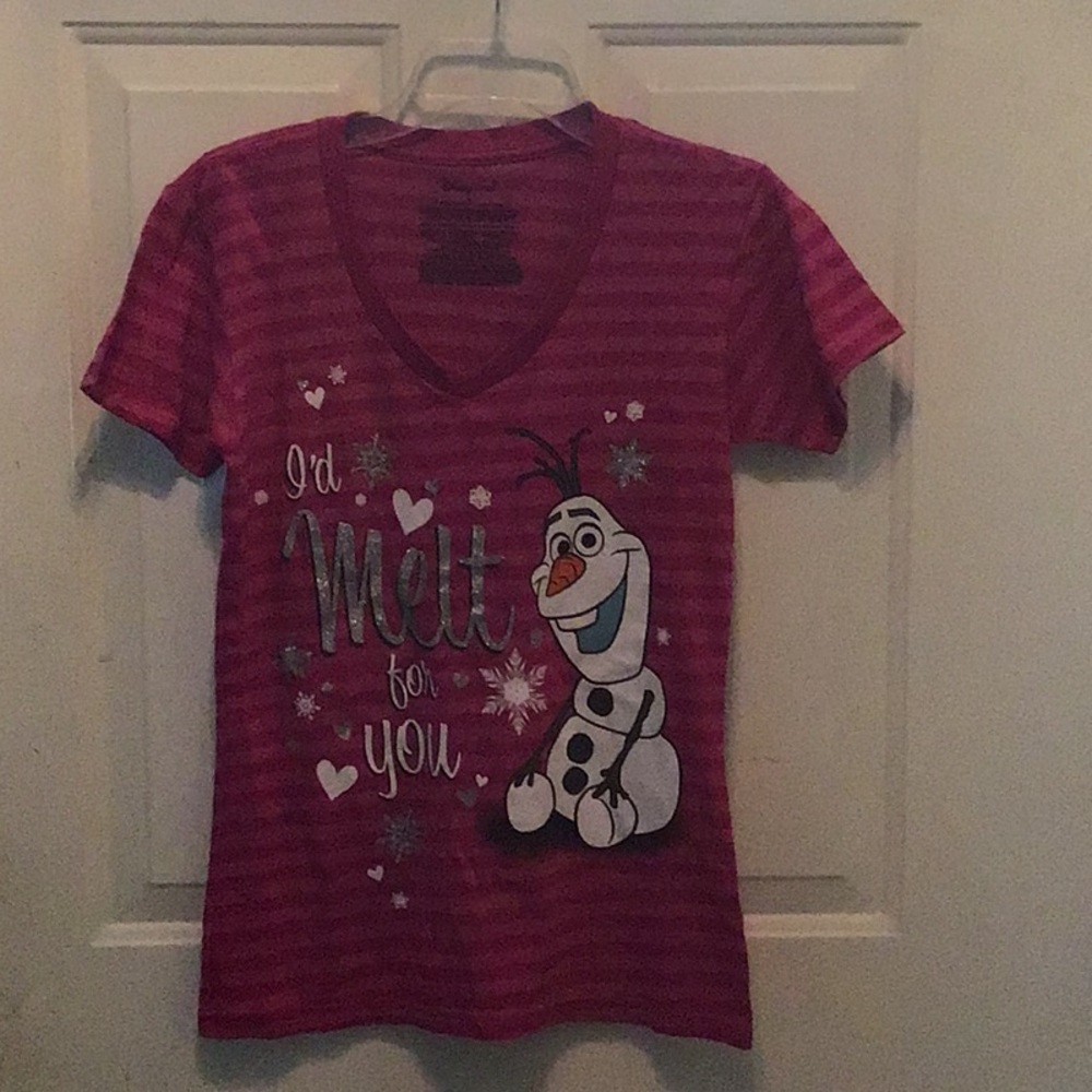 !!!OLAF FROZEN DISNEY PINK STRIPED T-SHIRT!!!